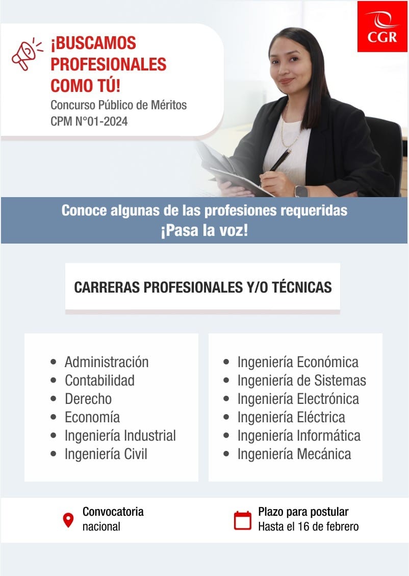 El CLAD Informa Sobre Oportunidad Laboral En La Contraloría General De La República