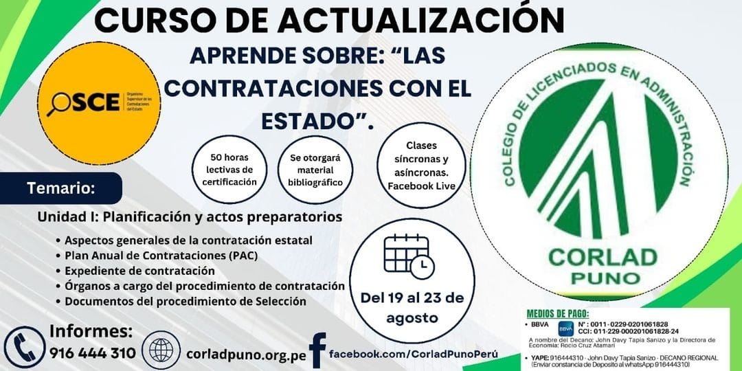 CURSO DE ACTUALIZACION: CONTRACIONES CON EL ESTADO